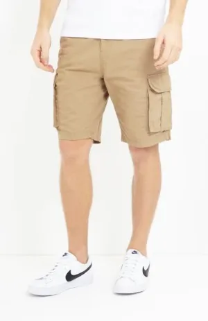 STONE POCKET DETAIL COTTON CANVAS UTILITY SHORTS