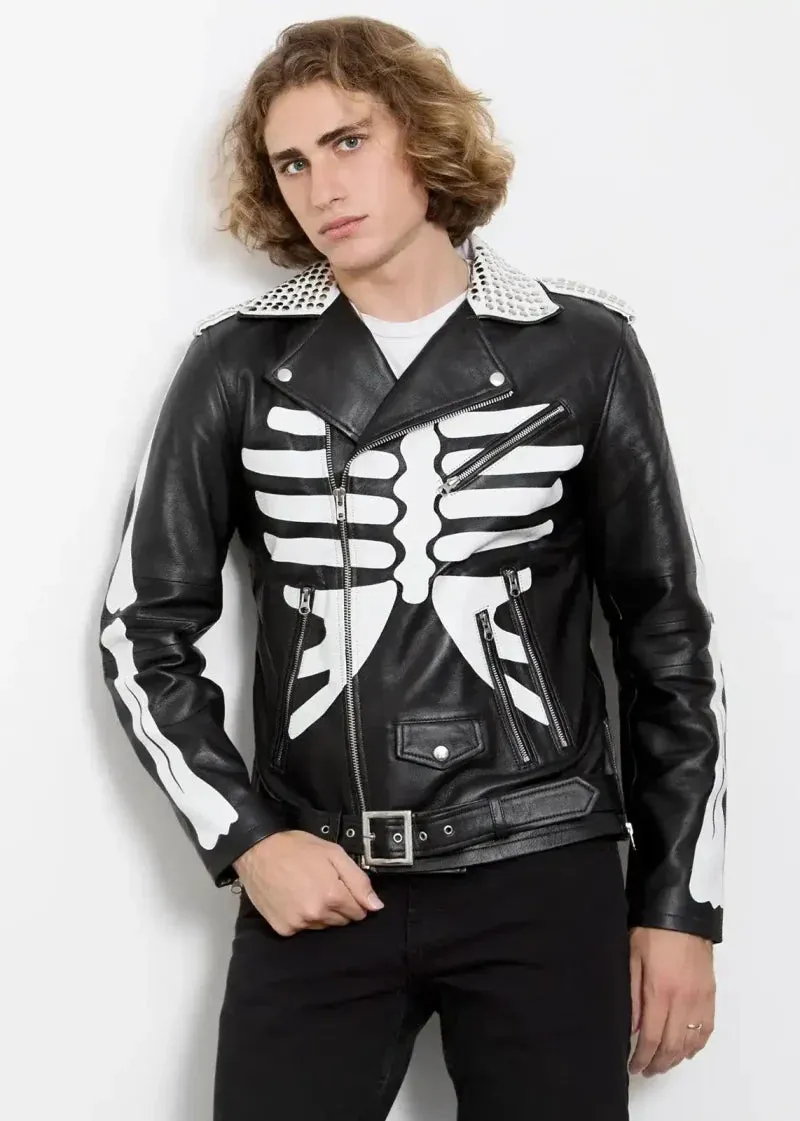 Supreme Black Real Leather Skeleton Jacket