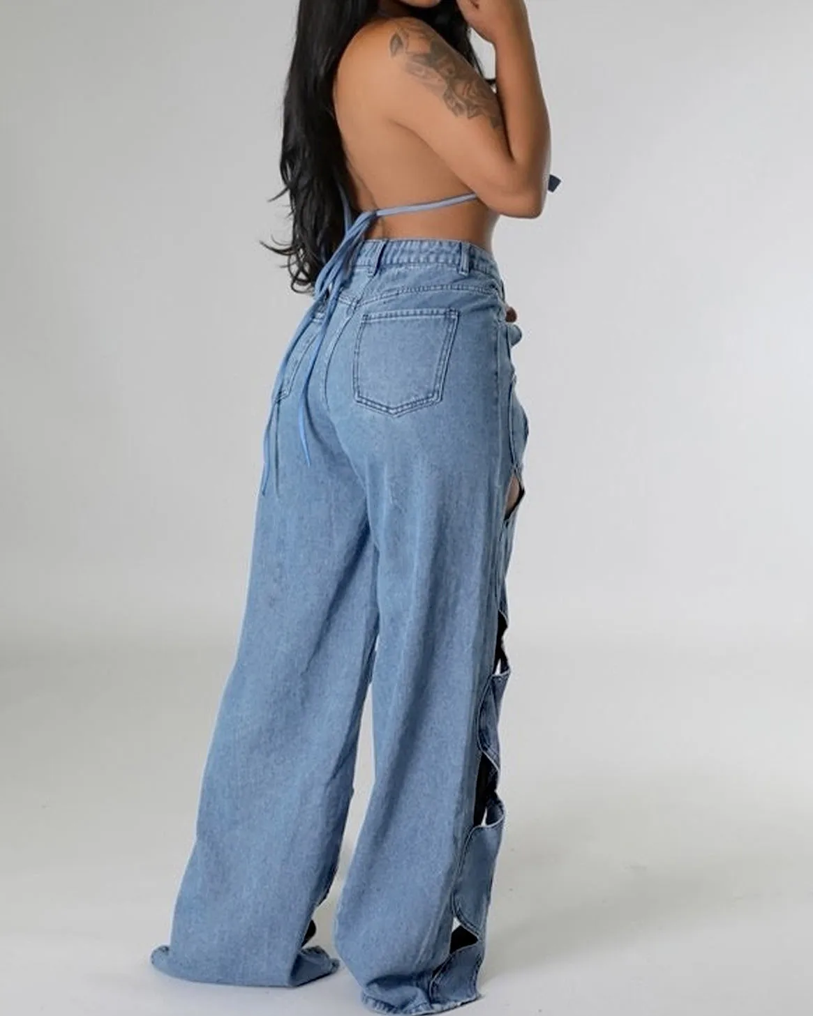 Twist Hollow Wide Leg Pants