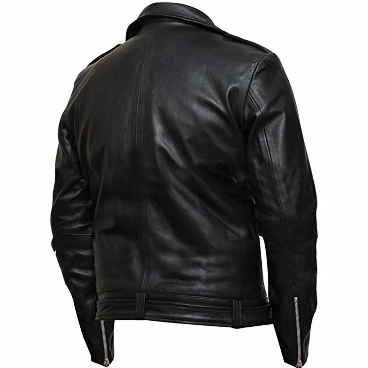 Walking Dead Black Biker Leather Motorcycle Jacket