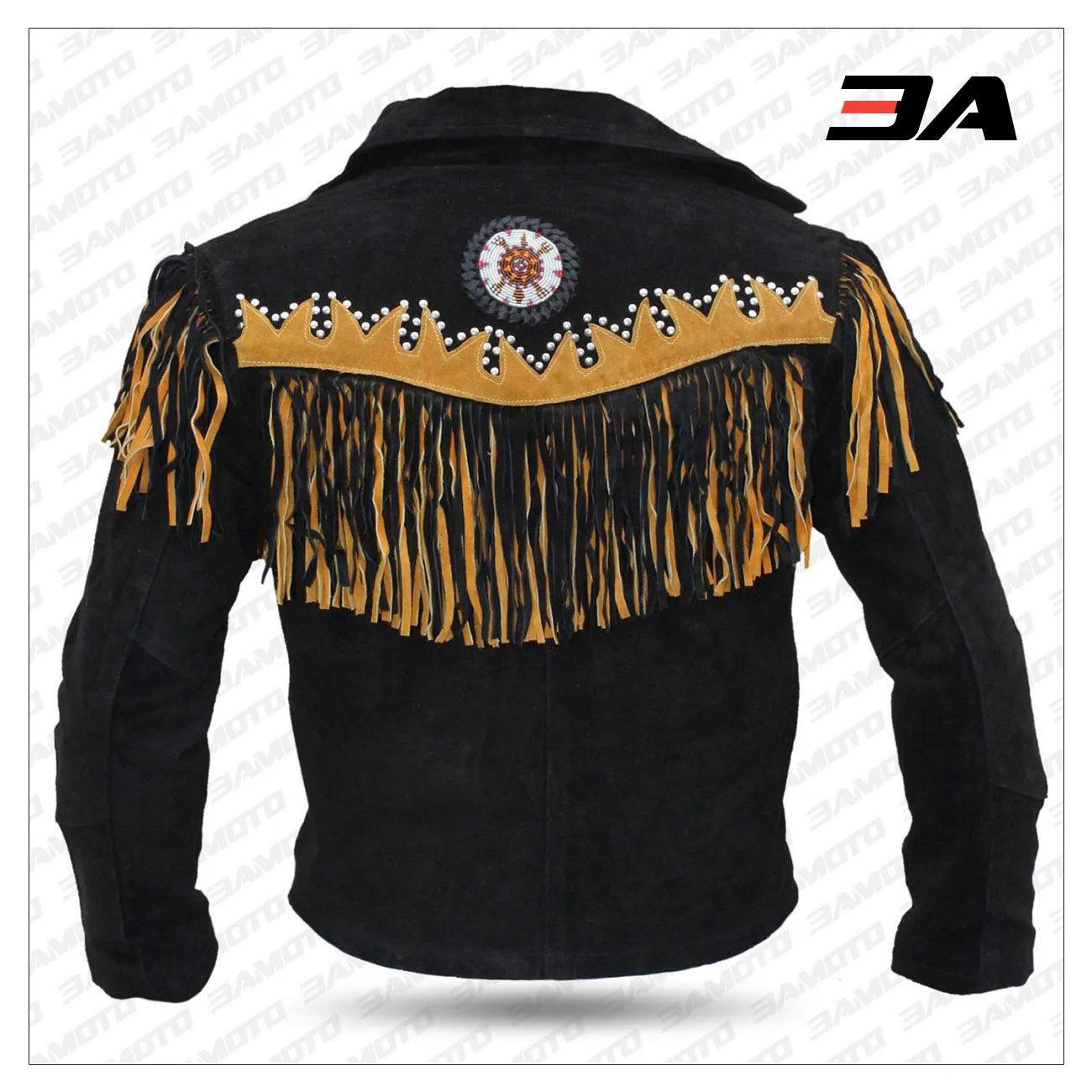 Western Leather Indian Western Carnival Fasching Jacket Color Black