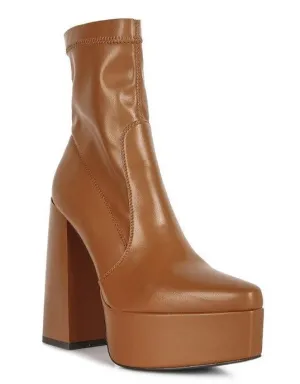 Whippers Patent Pu High Platform Ankle Boots