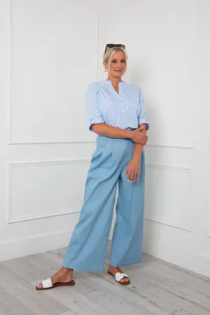 Wide Leg Chambray Pant