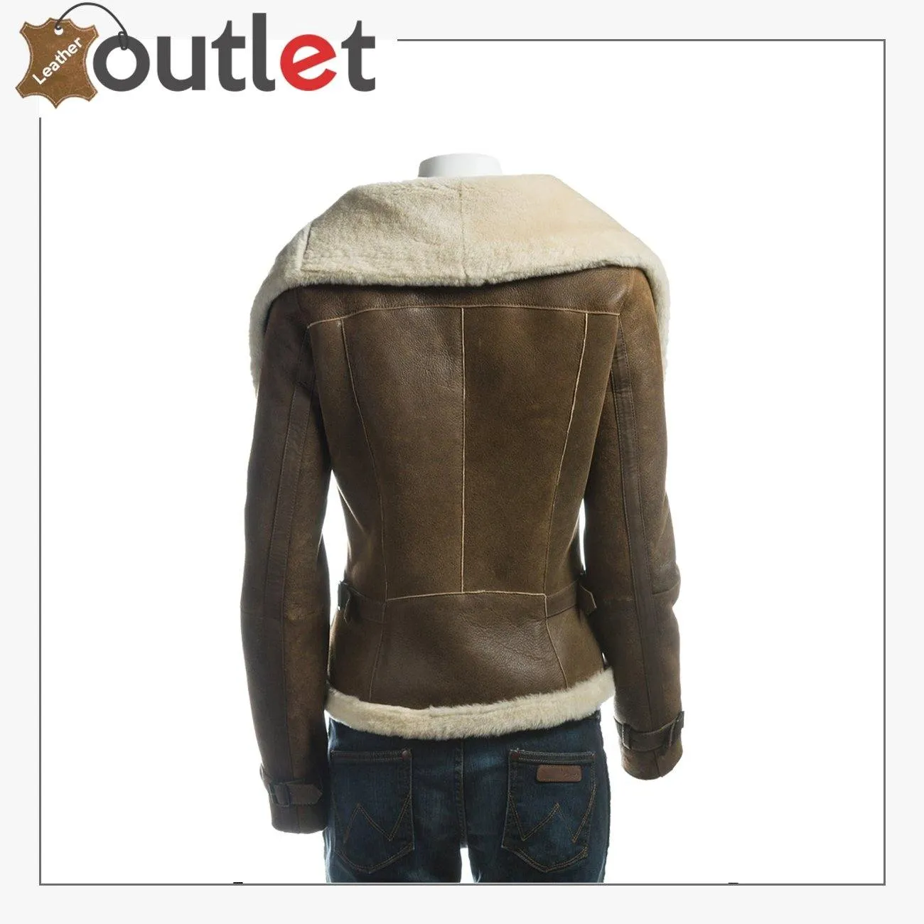 Women Oversize Fur Collar Leather Jacket