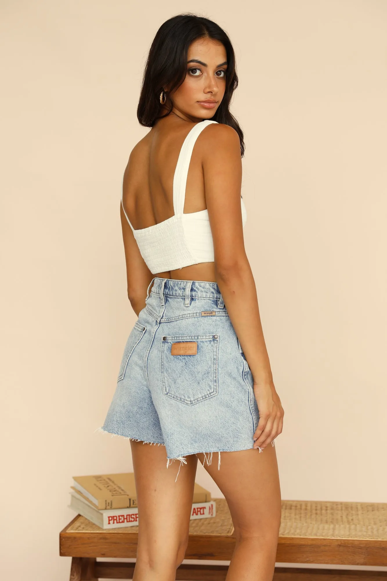 WRANGLER Hi Bells Shorts Peninsula Blues